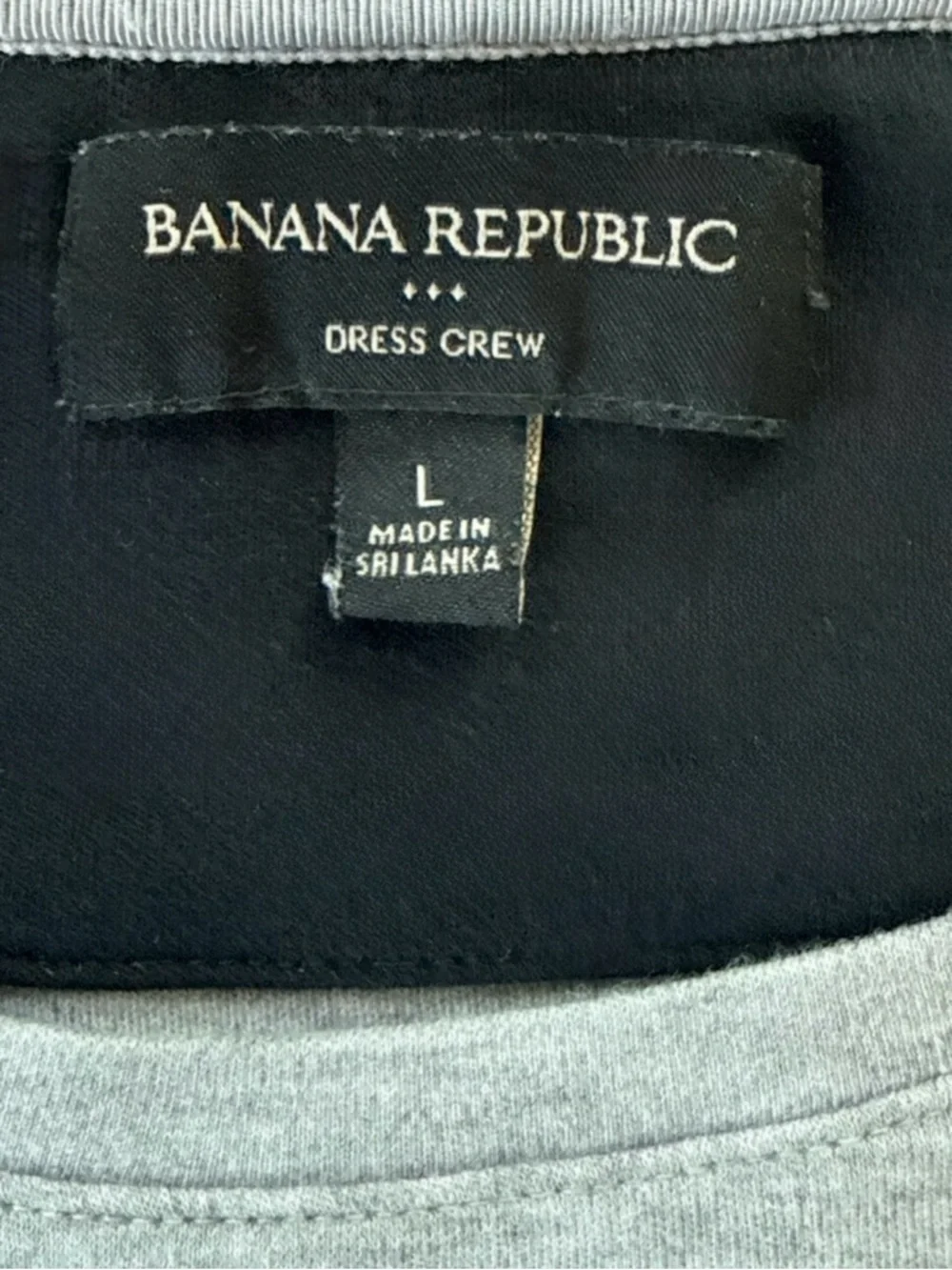 Banana Republic Gray Long Sleeve Tee Men’s L Slim Fit Cotton